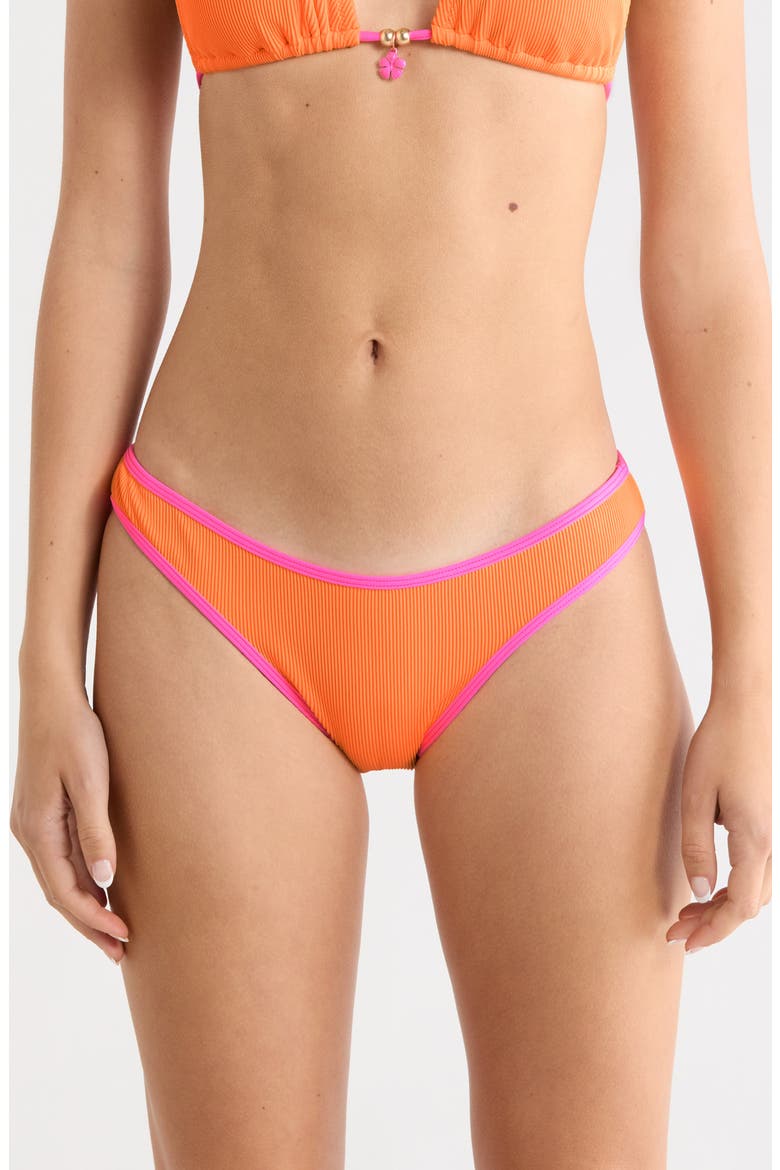 Modest Bind Bikini Bottoms, Main, color, PEACH POP