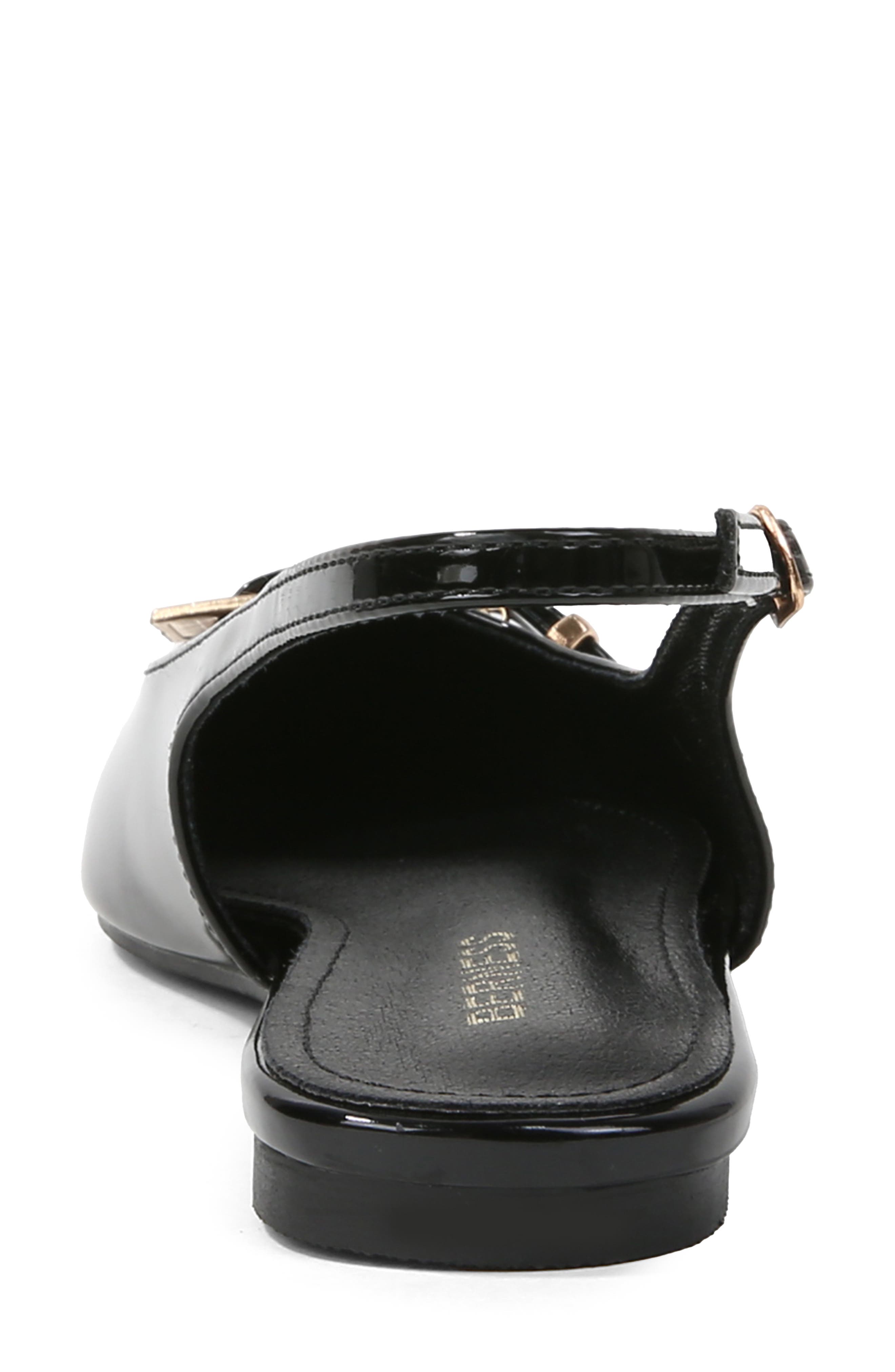 Chantal Pointed Toe Slingback Flat, Alternate, color, BLACK