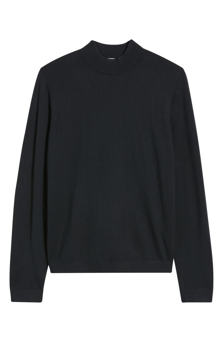 Open Edit Solid Mock Neck Sweater, Alternate, color, Black Caviar