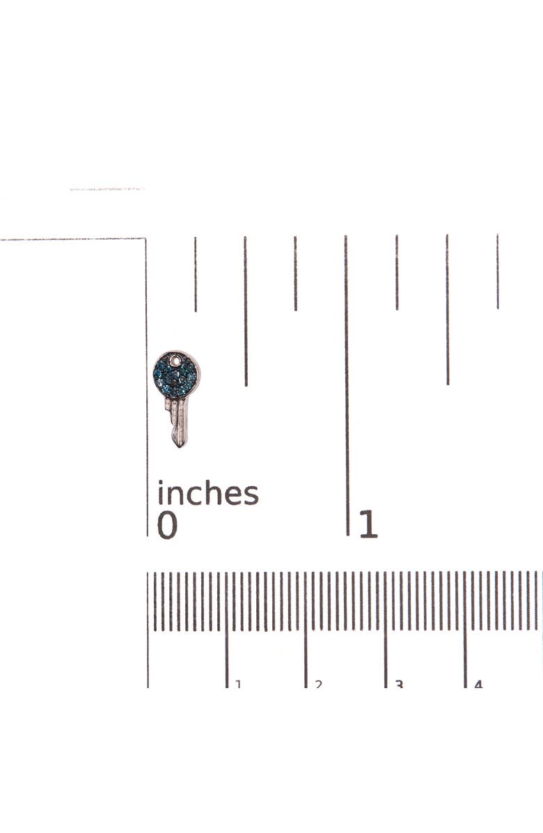 Haus of Brilliance Sterling Silver 1/6 Cttw Blue Diamond Key Motif Stud Earrings, Alternate, color, Silver