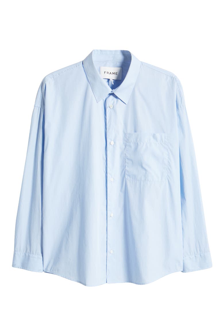 Relaxed Fit Cotton Button-Up Shirt, Alternate, color, LIGHT BLUE