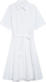 McQueen Belted Cotton Poplin Shirtdress