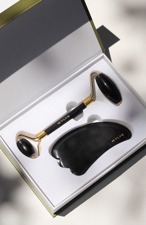 Wylys Black Obsidian Gua Sha + Face Roller Set
