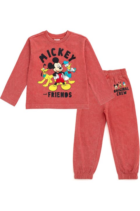 Mickey Mouse Tee And Wash Pants Set