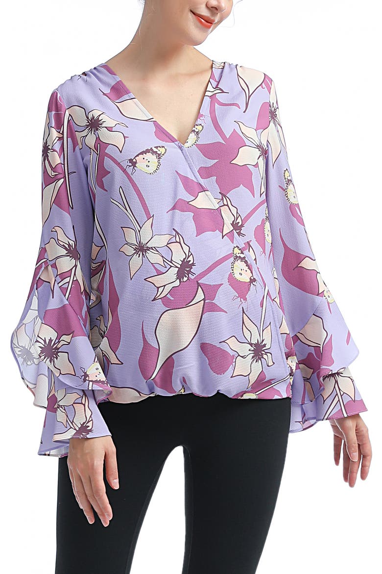 Adna Maternity/Nursing Crepe Blouse, Main, color, MULTICOLORED
