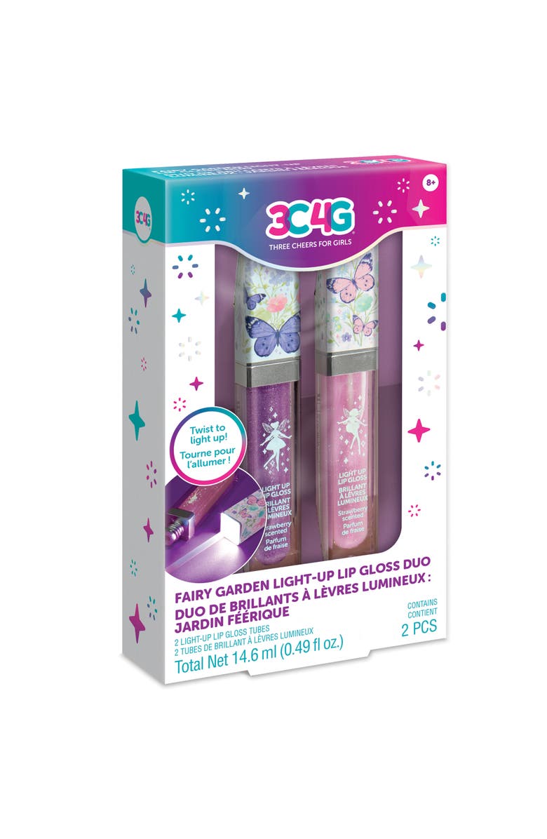 Three Cheers For Girls 3C4G Fairy Garden Lightup Lip Gloss Duo, 2 Pieces, Tweens & Girls Ages 8+, Main, color, Multicolored