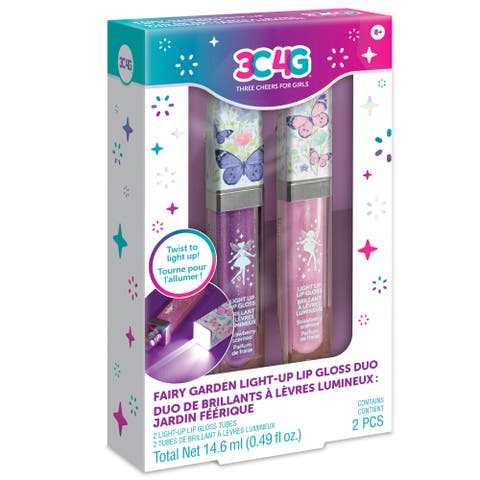 3C4G Fairy Garden Lightup Lip Gloss Duo, 2 Pieces, Tweens & Girls Ages 8+