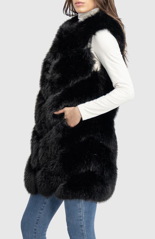 Lyla Grant Fur-free Fox (faux Fur) Vest In Black