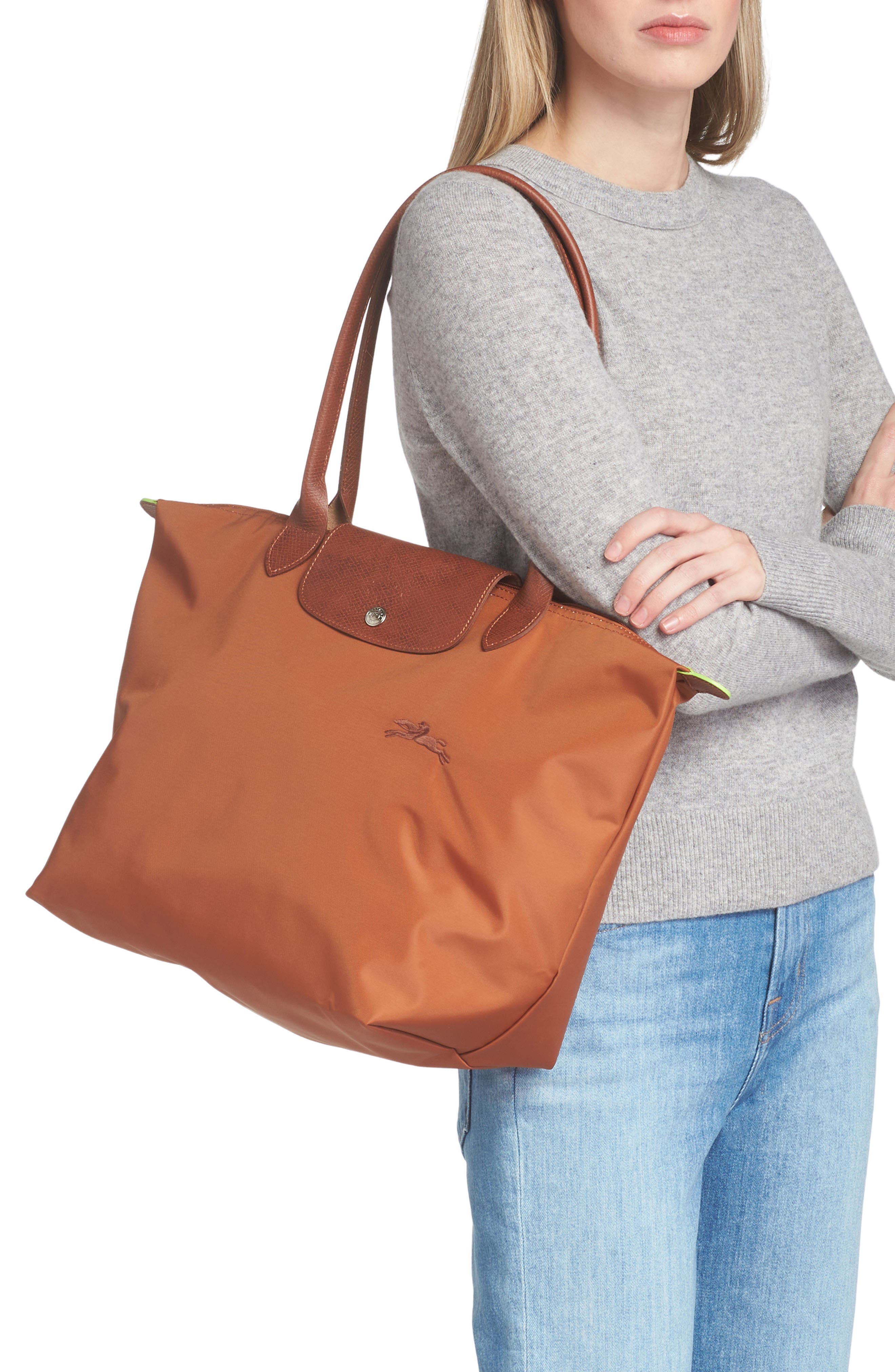 Longchamp Le Pliage Green Recycled Canvas Shoulder Tote, Alternate, color, 