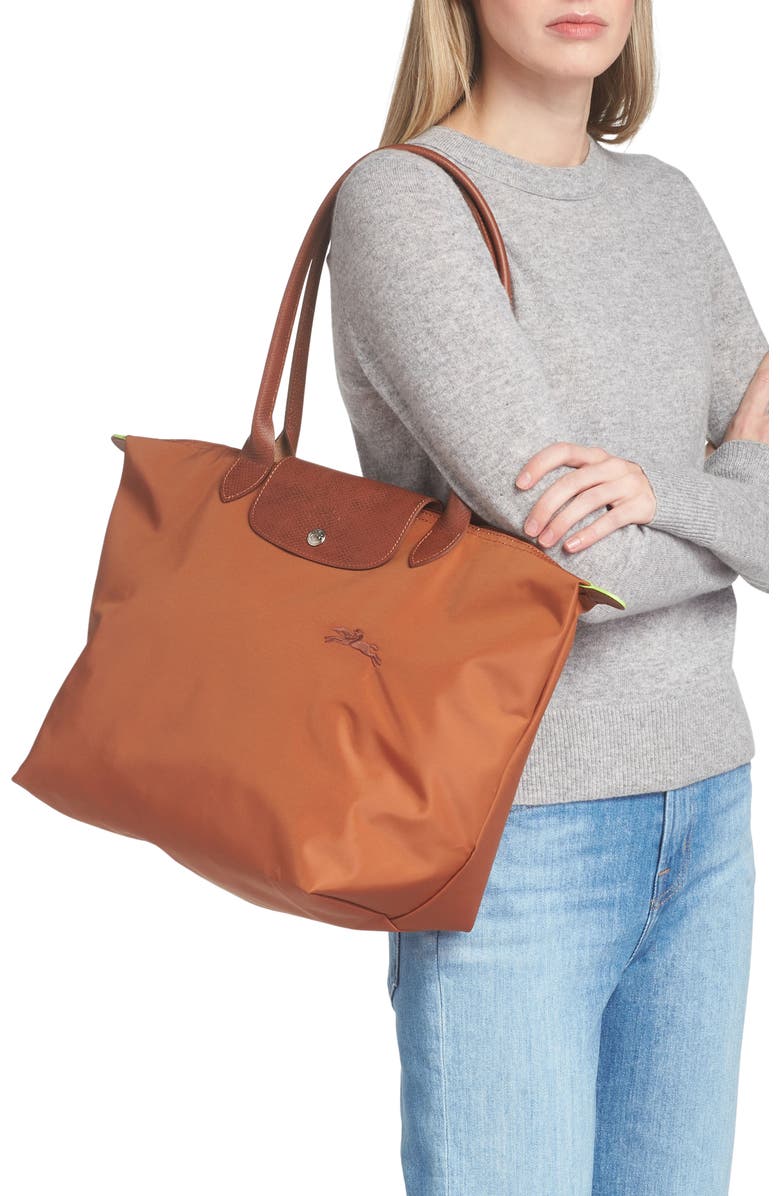 Longchamp Le Pliage Green Recycled Canvas Shoulder Tote, Alternate, color,