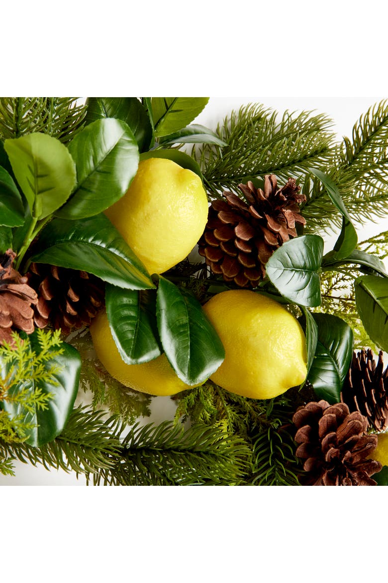 Lemon & Mixed Botanicals Wreath 26", Alternate, color, Green