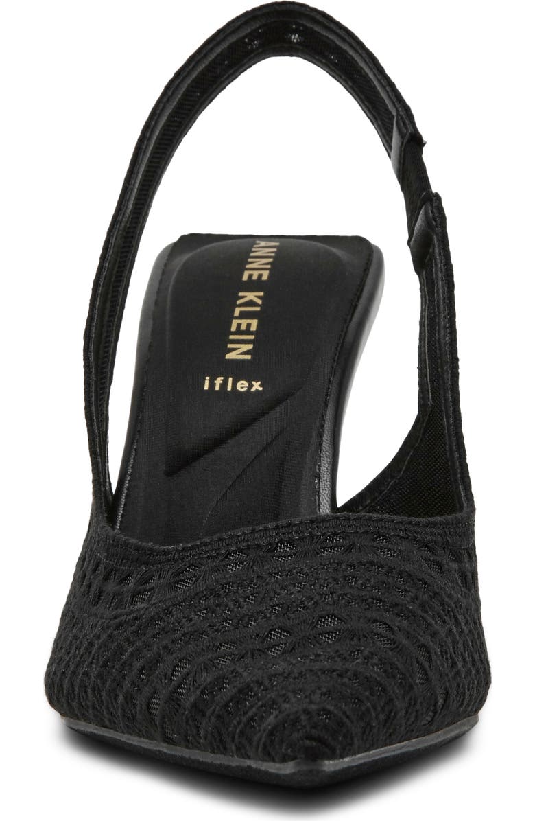 Anne Klein Ismeralda Slingback Pointed Toe Pump, Alternate, color, Black Crochet