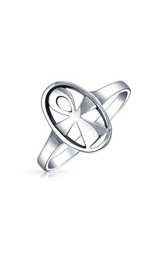 BLING JEWELRY Key of Life Sterling Silver Ankh Signet Ring