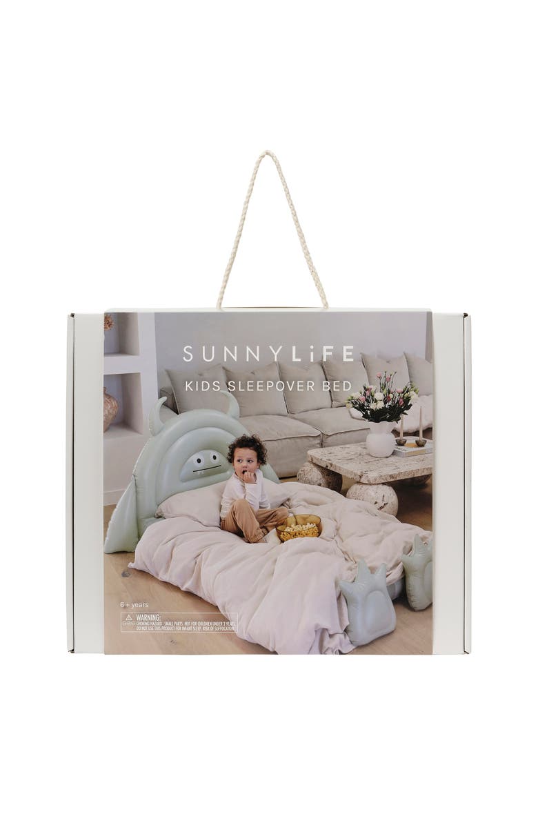 Sunnylife Kids Sleepover Bed Monster Sage, Inflatable Character Bed, Alternate, color, 