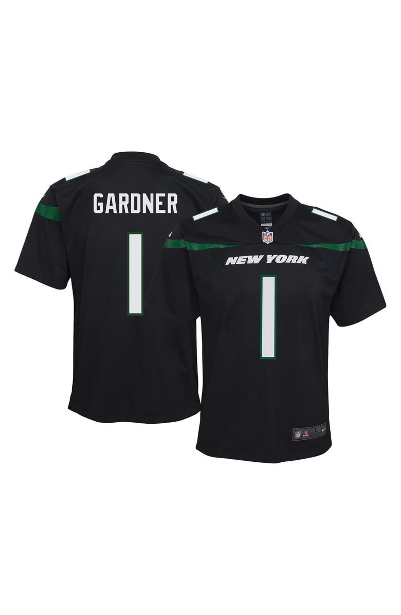 Nike Youth Nike Ahmad Sauce Gardner Black New York Jets Game Jersey, Main, color, 