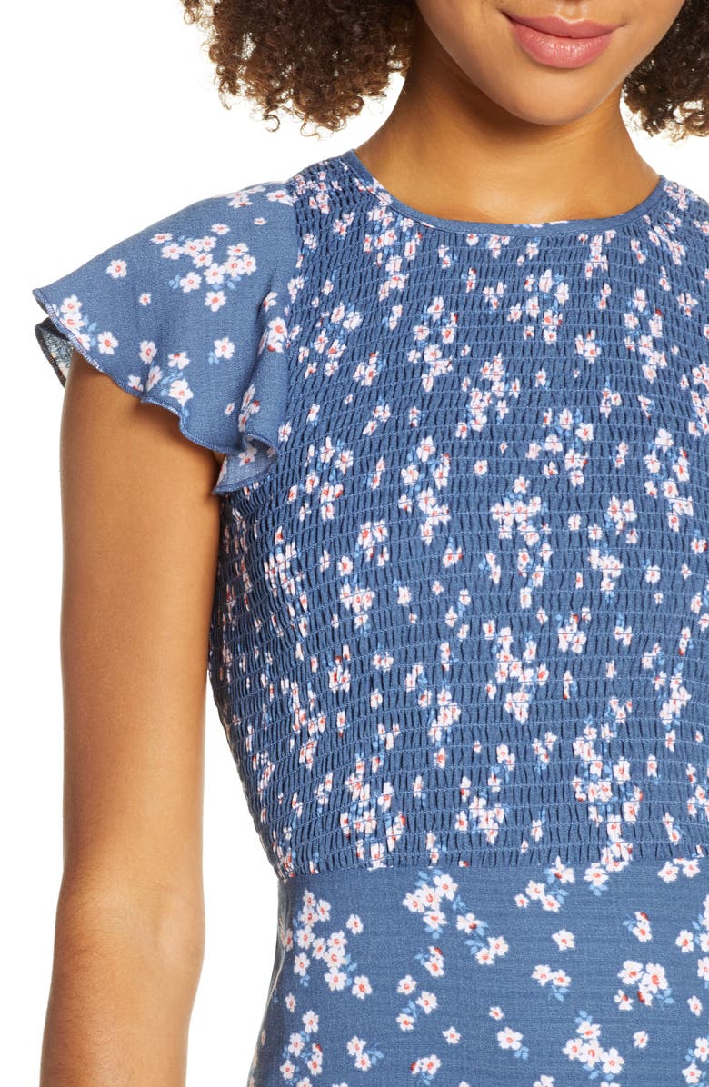 Ali & Jay Casa Del Mar Smocked Floral Midi Dress, Alternate, color,