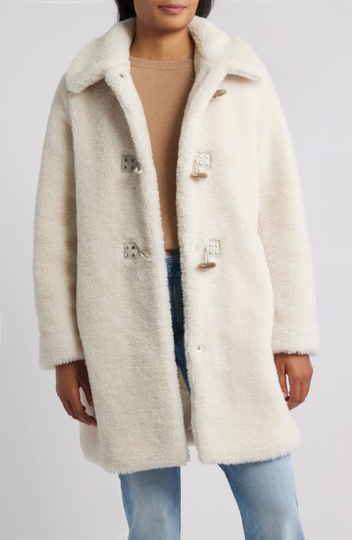 Sam Edelman Faux Fur Toggle Coat In White
