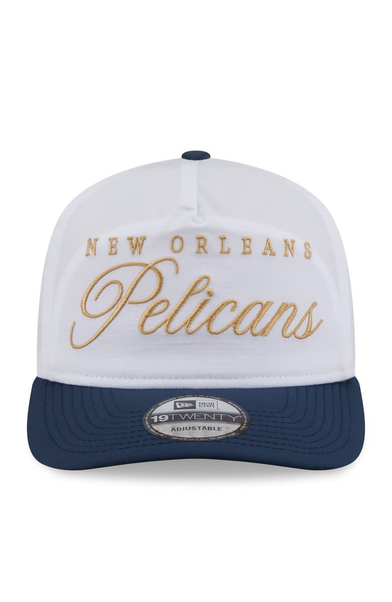 New Era Men's New Era White/Navy New Orleans Pelicans 2025 NBA Draft On-Stage Nylon 19TWENTY Adjustable Hat, Alternate, color, White