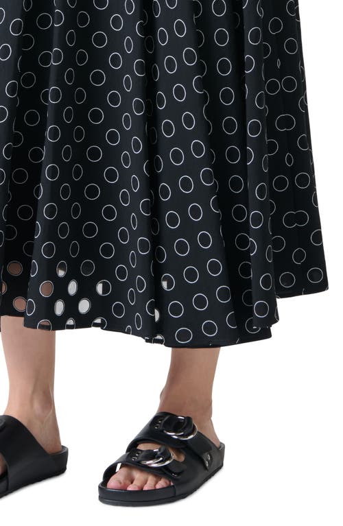 Akris Punto Polka Dot Organzino Flared Pleated Skirt