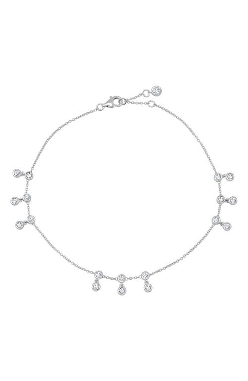Crislu Tri Bezel Anklet In Metallic