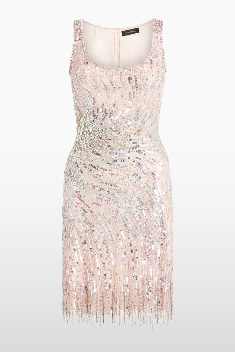 Swirly Sequin-Embelished Mini Dress, Main, color, Sugar