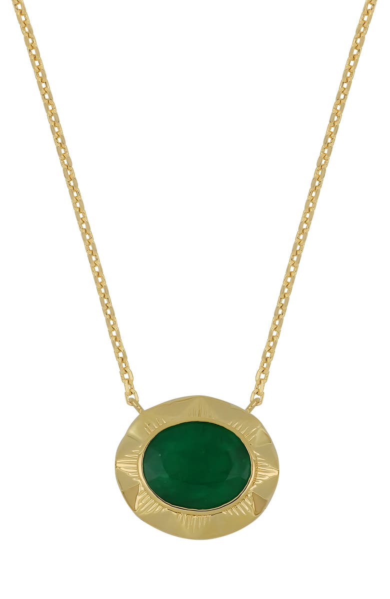 Bony Levy Emerald Textured Pendant Necklace, Main, color,