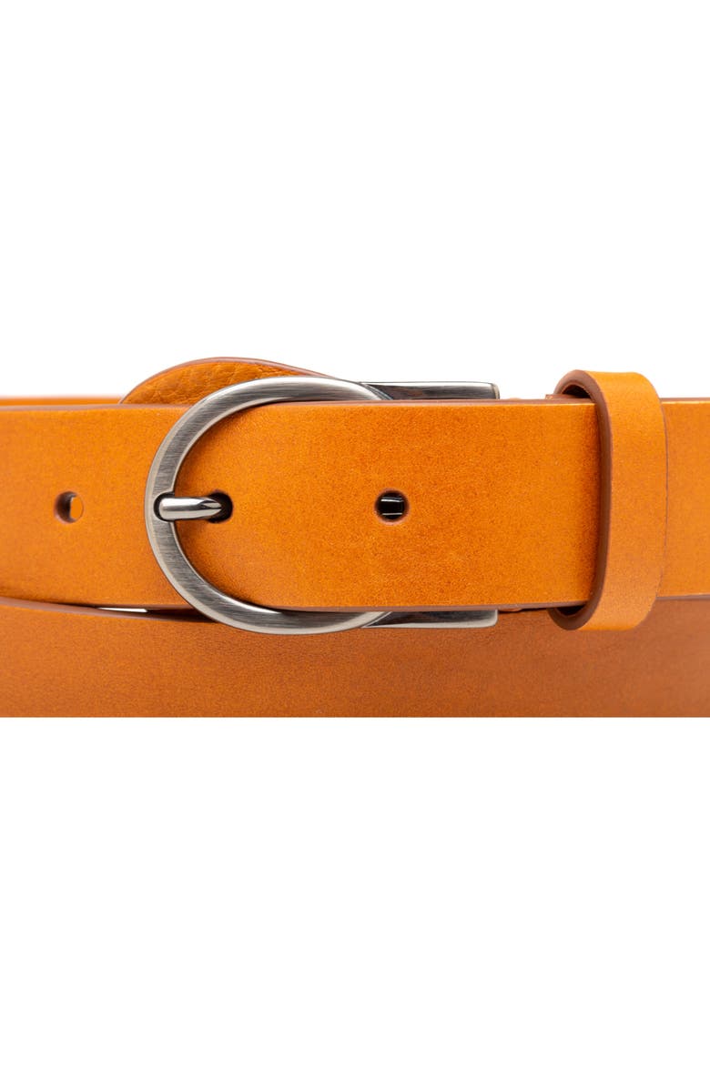 Bosca Sarno Leather Belt, Alternate, color, Saddle
