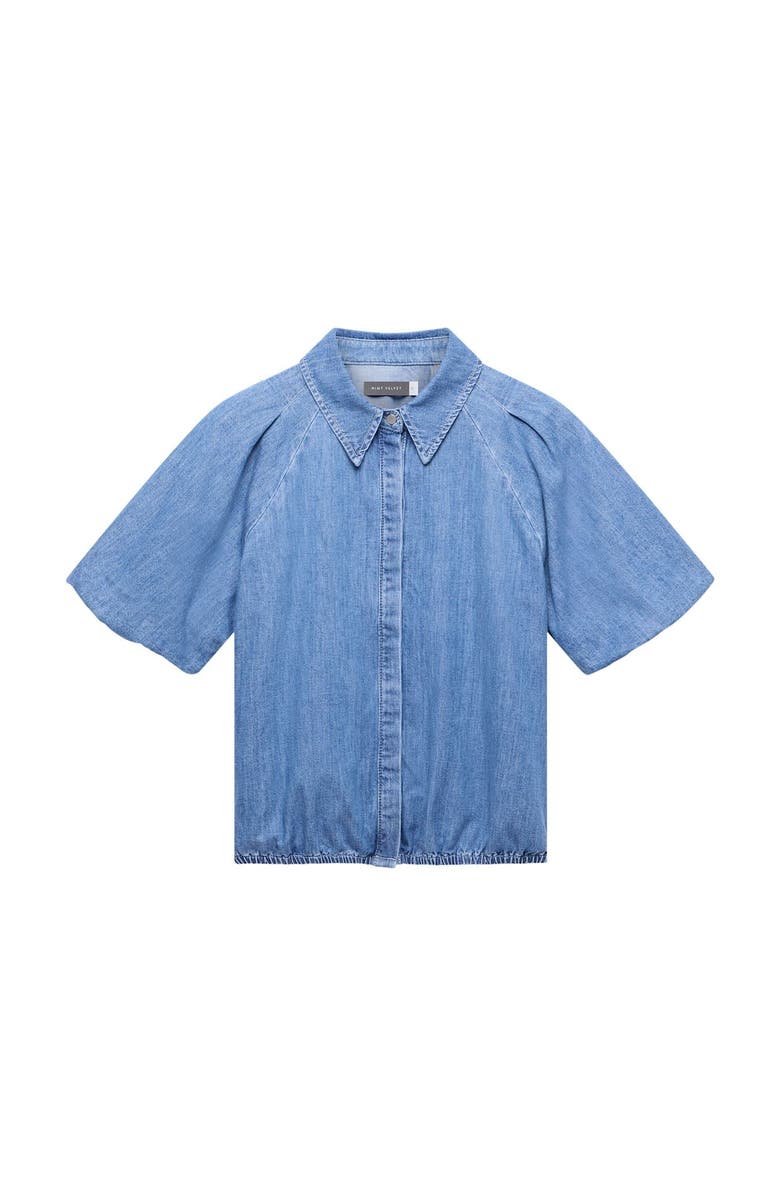 MINT VELVET Denim Puff Sleeve Shirt, Alternate, color, Blue