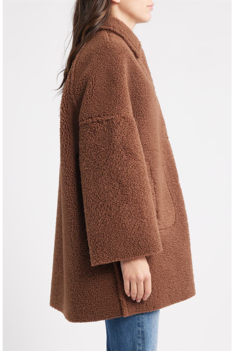 The Plush Teddy Fleece Car Coat, Alternate, color, CHOCOLATE
