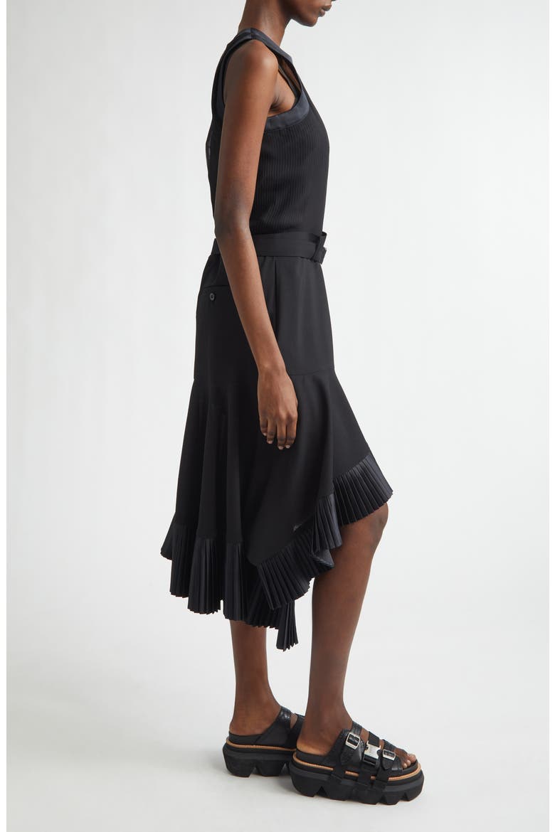 Suiting X Satin Dress, Alternate, color, BLACK