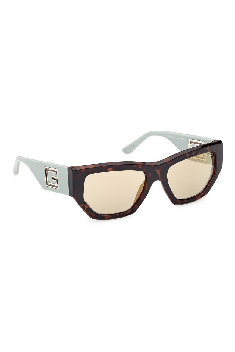 Geometric Sunglasses, Alternate, color, HAVANA/ OTHER / GREEN MIRROR