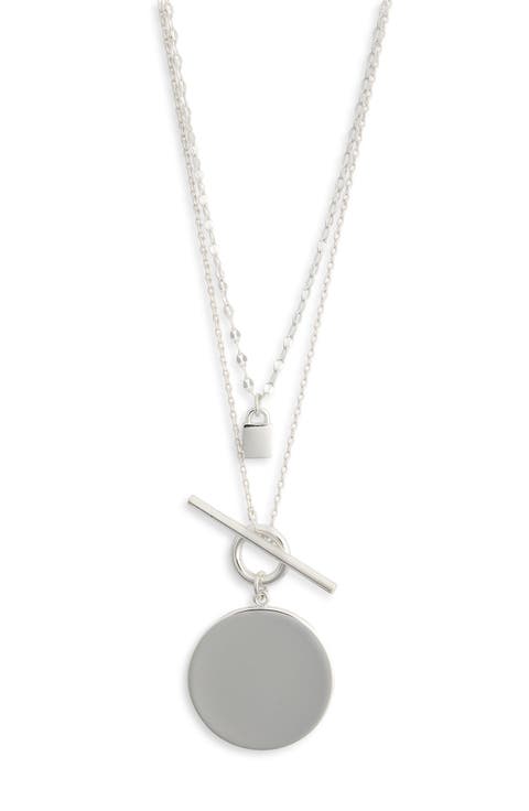 Set of 2 Demi Fine Disc Pendant Necklaces