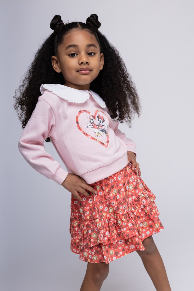 Minnie Mouse 2-Piece Sweatshirt and Skirt Set, Alternate, color, Pink Minnie Daisy
