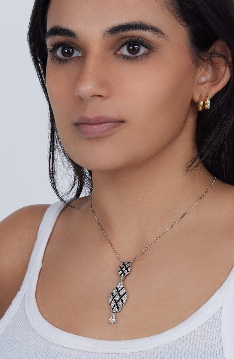 Mindi Mond Geometric Onyx & Diamond Pendant Necklace, Alternate, color, 