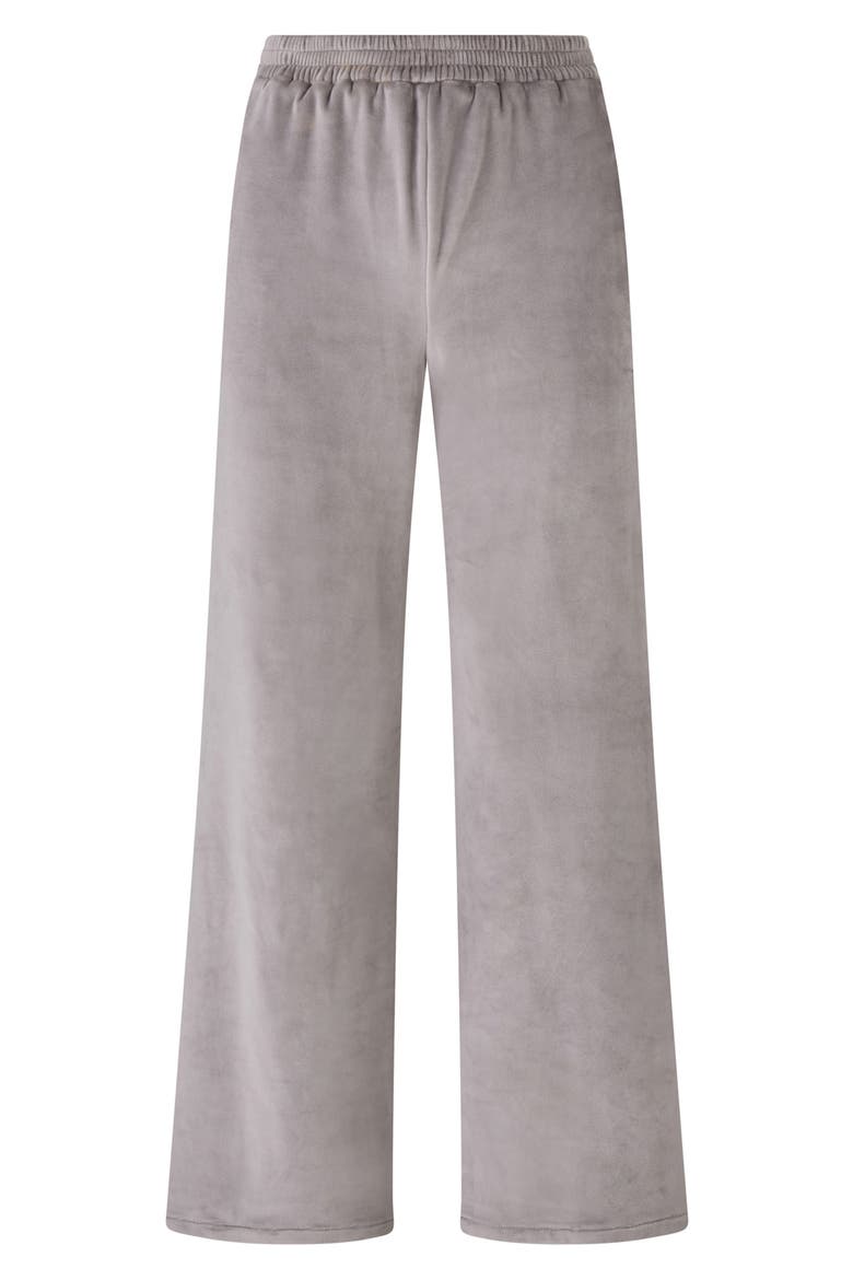 Velour Wide Leg Pants, Alternate, color, SMOKE