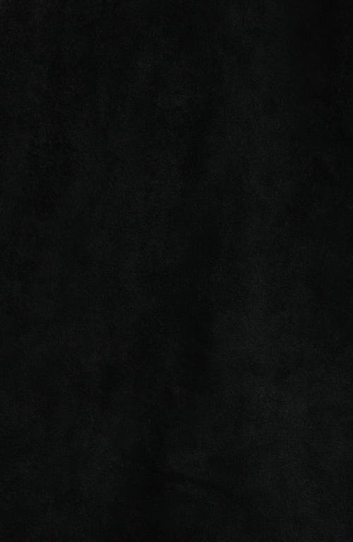 Krost University Faux Suede Jacket In Black