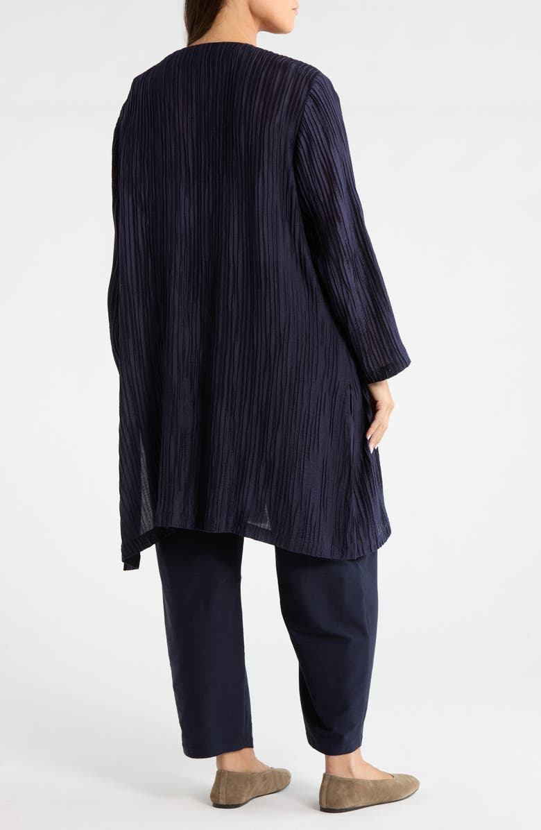 Eileen Fisher Longline Open Front Crinkle Jacket, Alternate, color, Ink