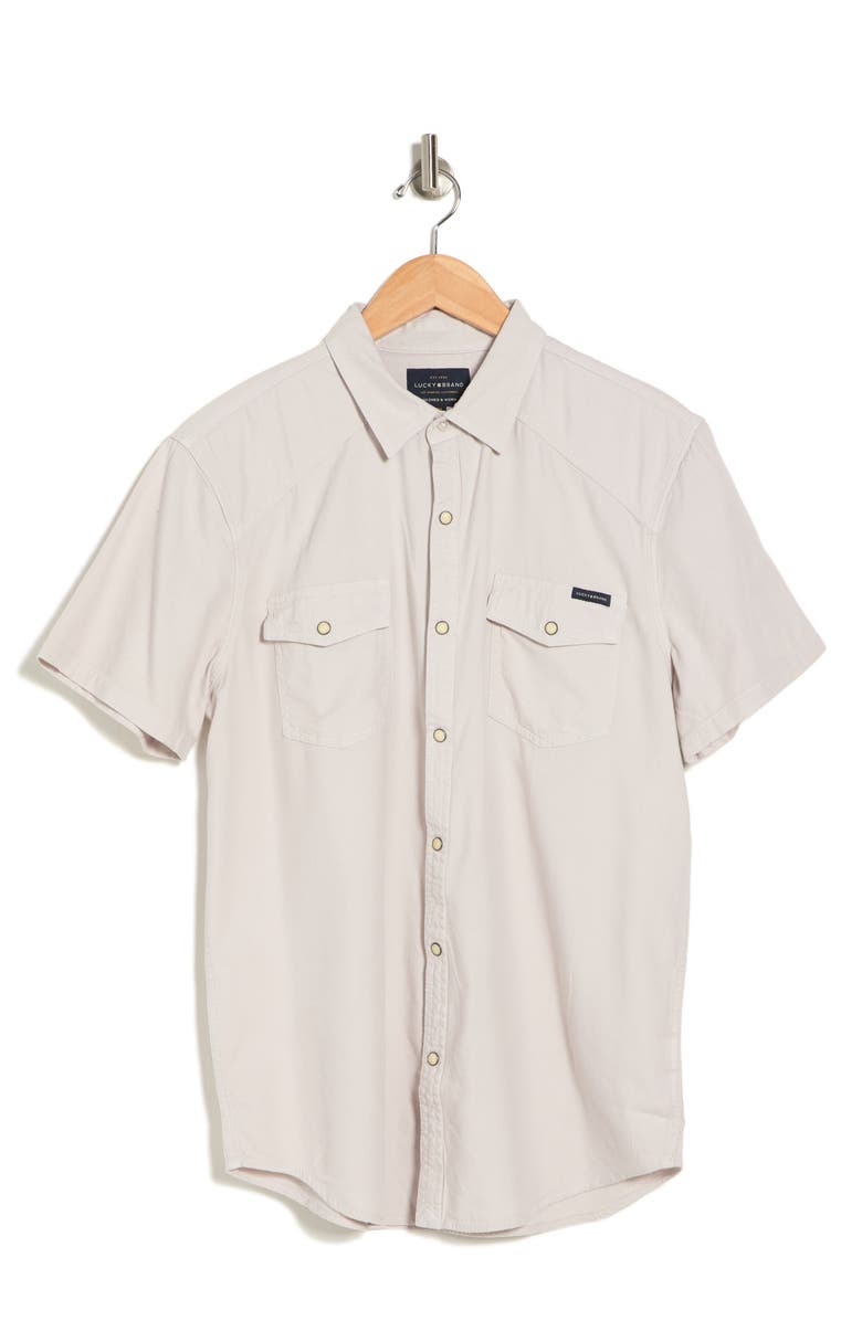 Lucky Brand Western Short Sleeve Shirt, Alternate, color, Oatmeal