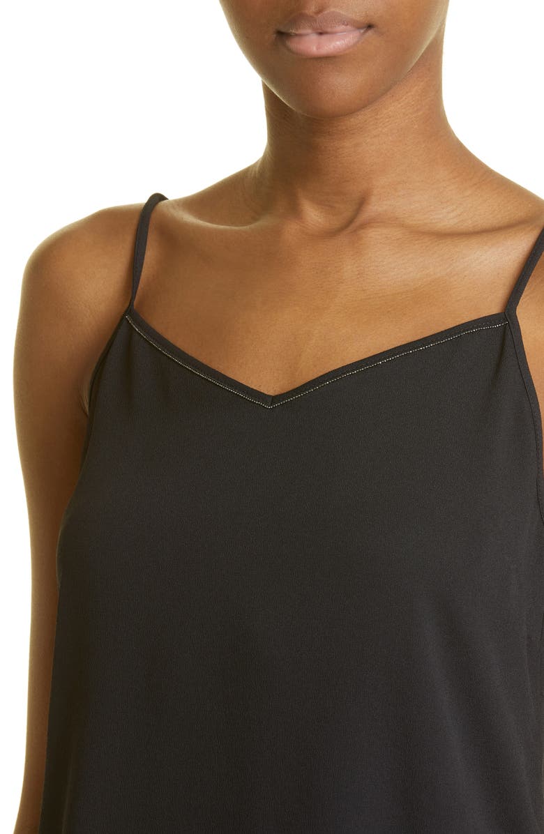 Fabiana Filippi Beaded V-Neck Satin Camisole, Alternate, color,