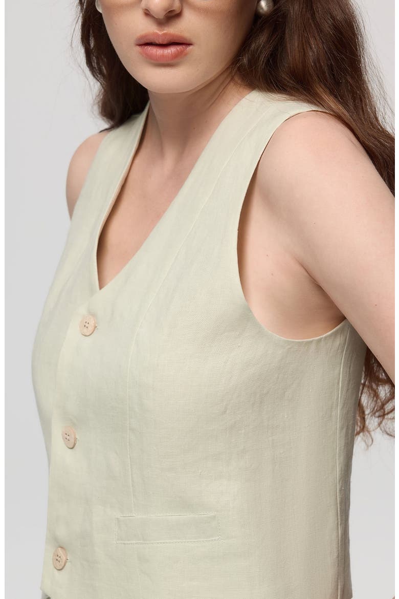 Hemp Tailored Vest, Alternate, color, Light Mint