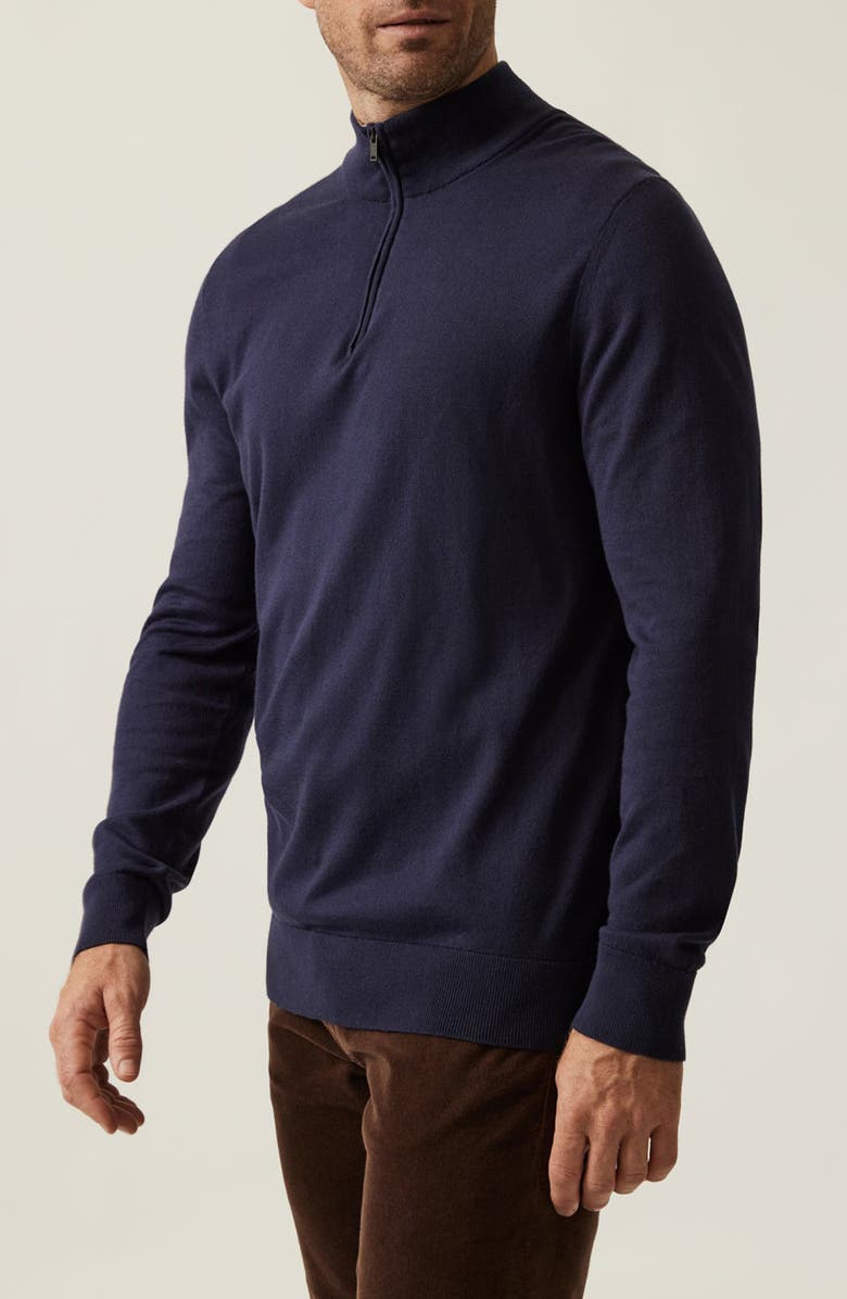 34 Heritage Quarter Zip Sweater, Alternate, color, Navy