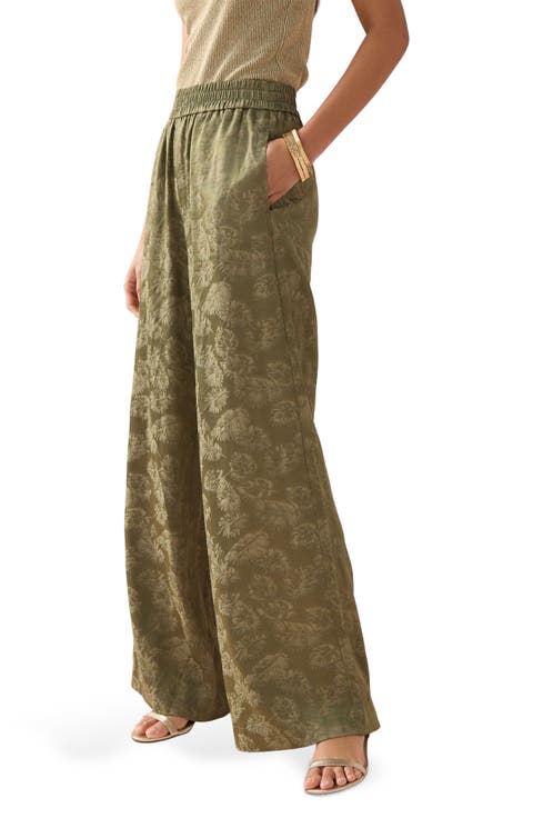 Jacquard Wide Leg Pants