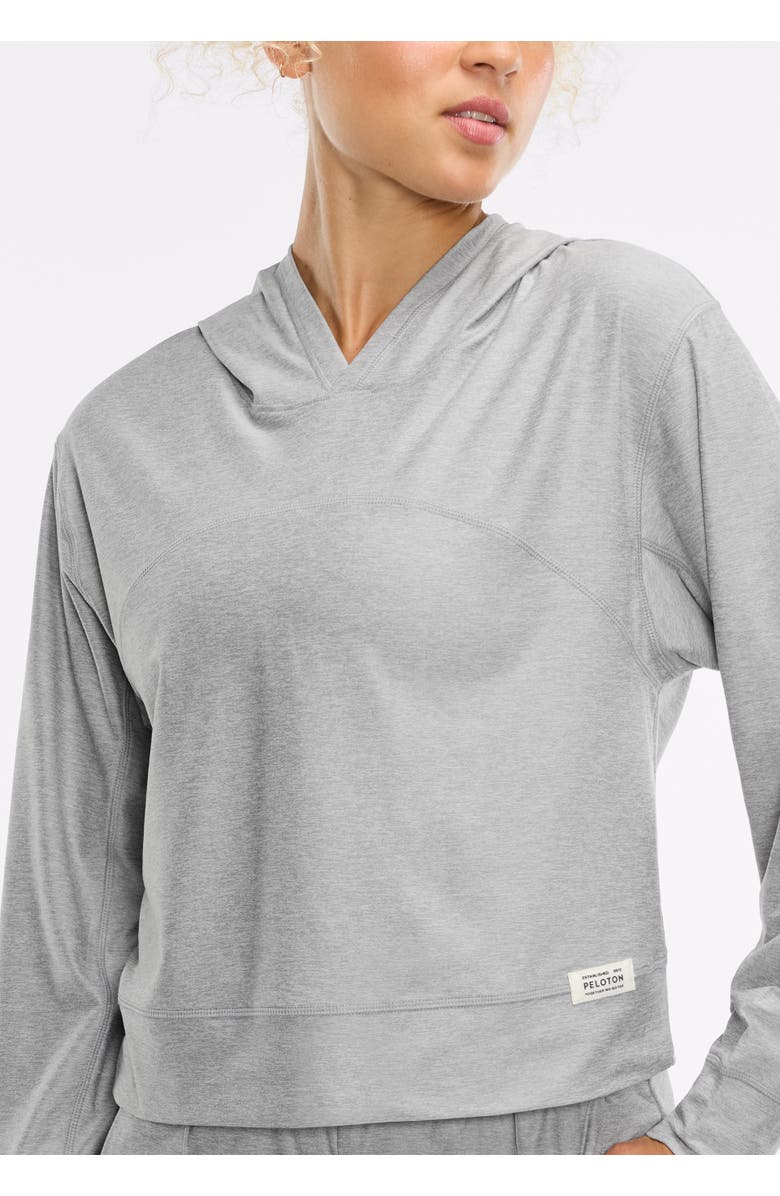 Peloton Dreamblend Curved Yoke Pullover Hoodie, Alternate, color, Light Heather Grey