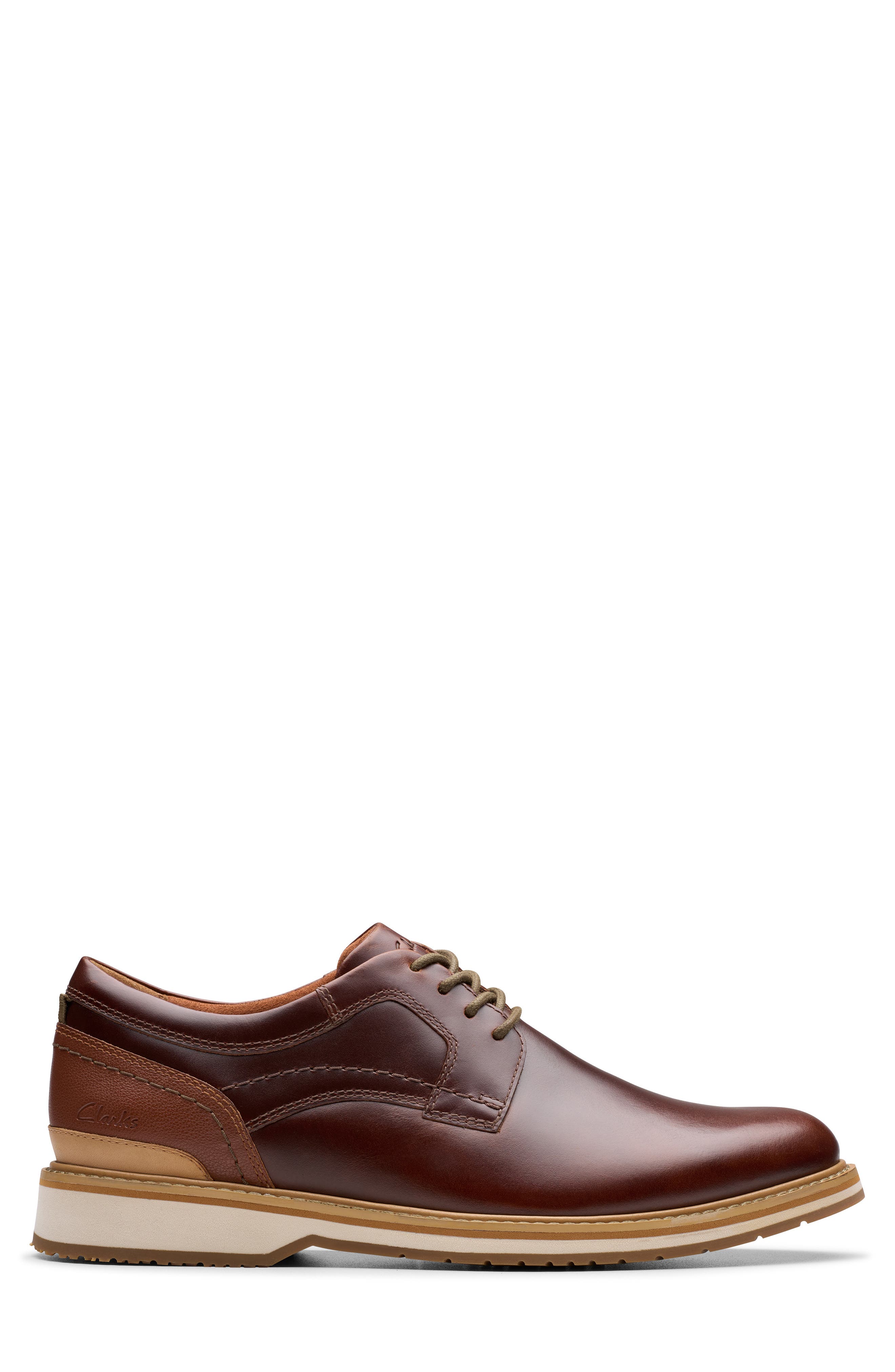 Clarks<sup>®</sup> Monahan Plain Toe Oxford, Alternate, color, Mahogany Combi