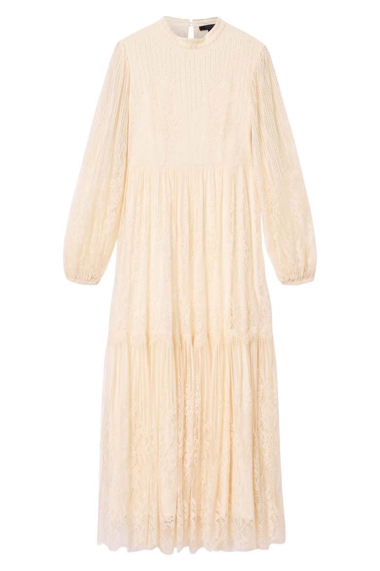 Lillian Long Sleeve Lace Dress, Alternate, color, ANTIQUE WHITE