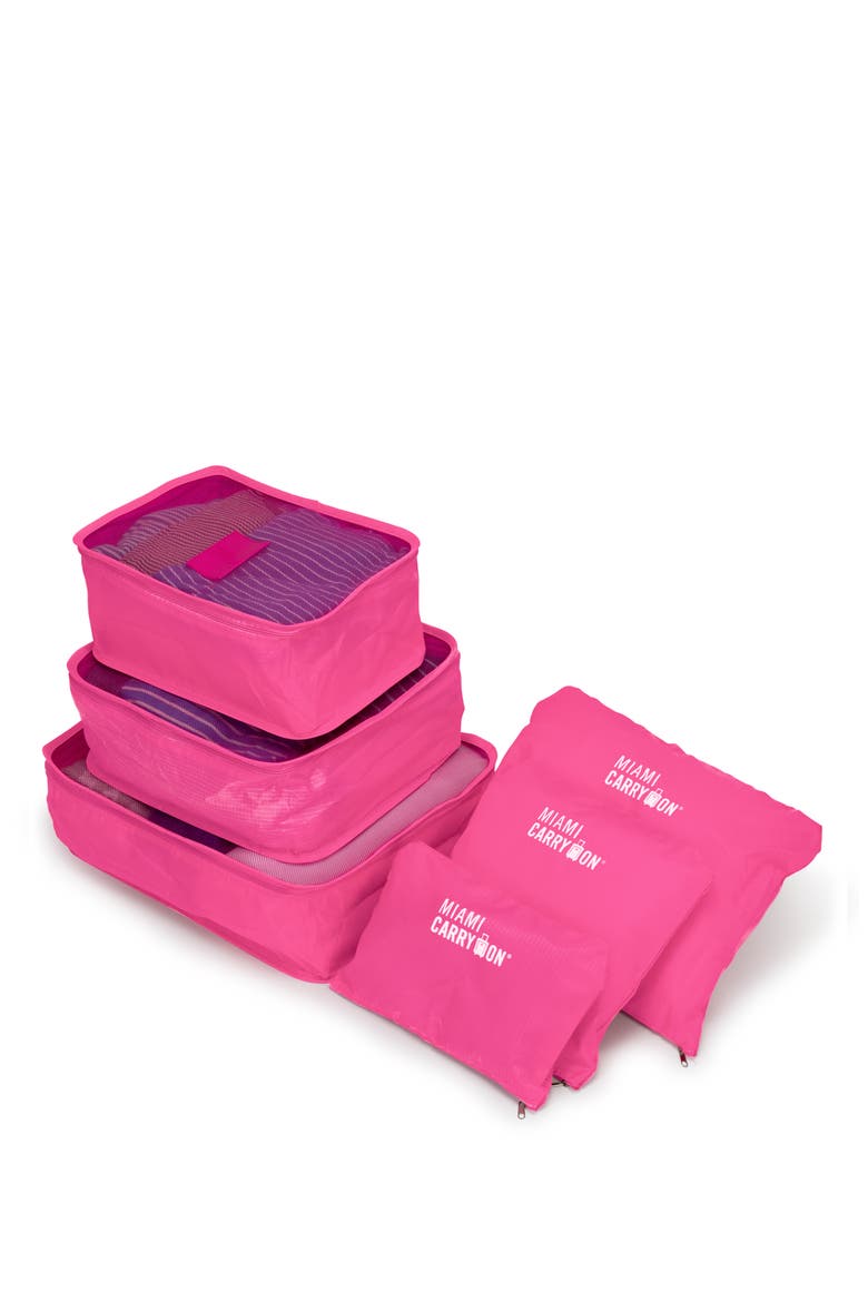 Travelers 6 Piece Organizational Packing Cubes, Alternate, color, Pink