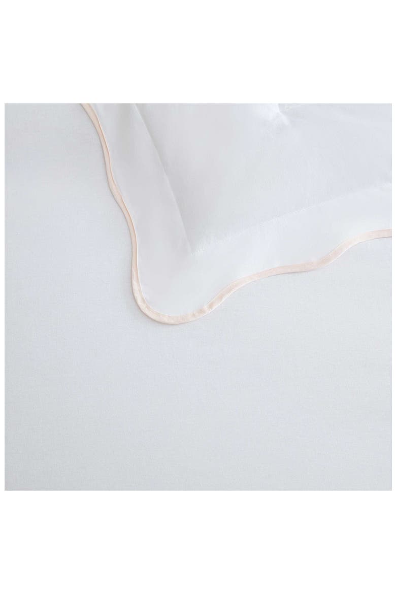 Simple Scallop Cotton Percale Comforter Set, Alternate, color, WHITE/ SOFT PINK