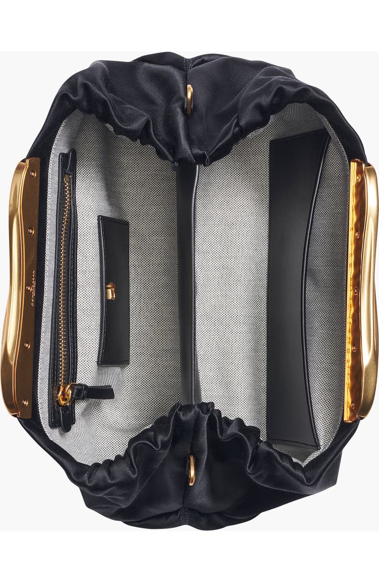 Donna Karan New York Poplin Satin Clutch, Alternate, color, Blk/Gold