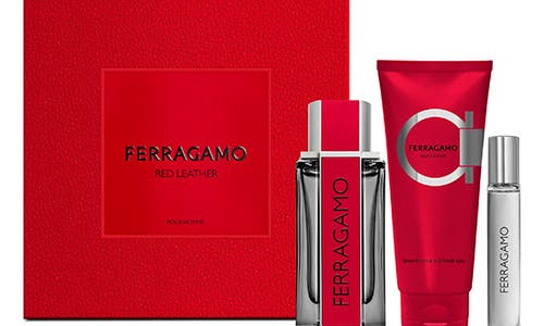 Ferragamo Red Leather Eau De Parfum Gift Set (limited Edition) $166 Value In No Color