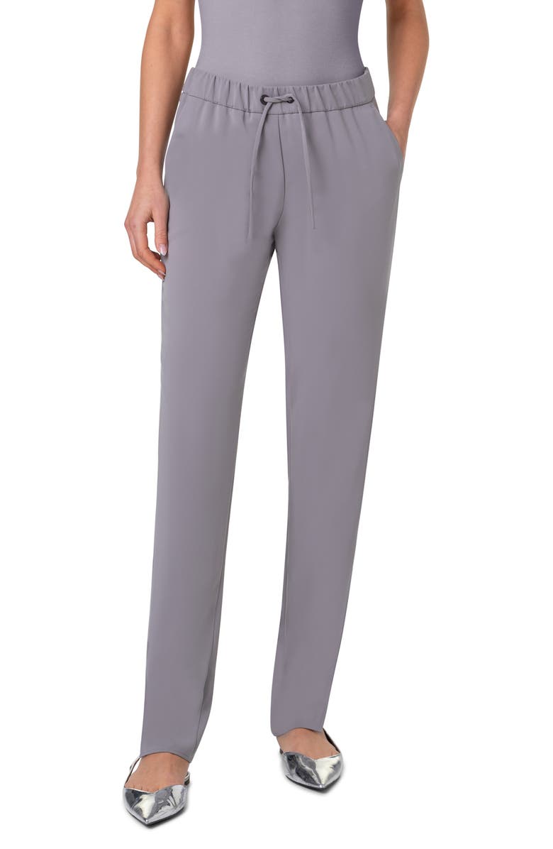Akris punto Mike Split Hem Crepe Drawstring Pants, Main, color, 